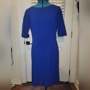 Tahari Peacock Blue Sheeth Dress (Size 8)